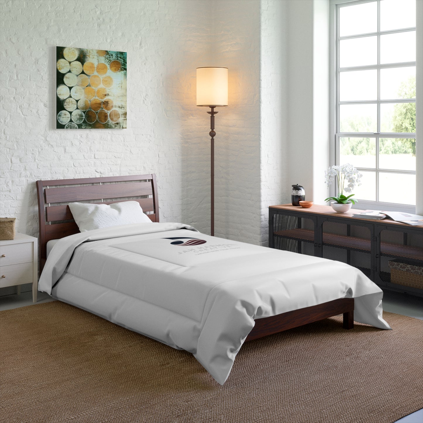 Music Logo Comforter – 'Jah Harmoni Creative' Branded Bedspread