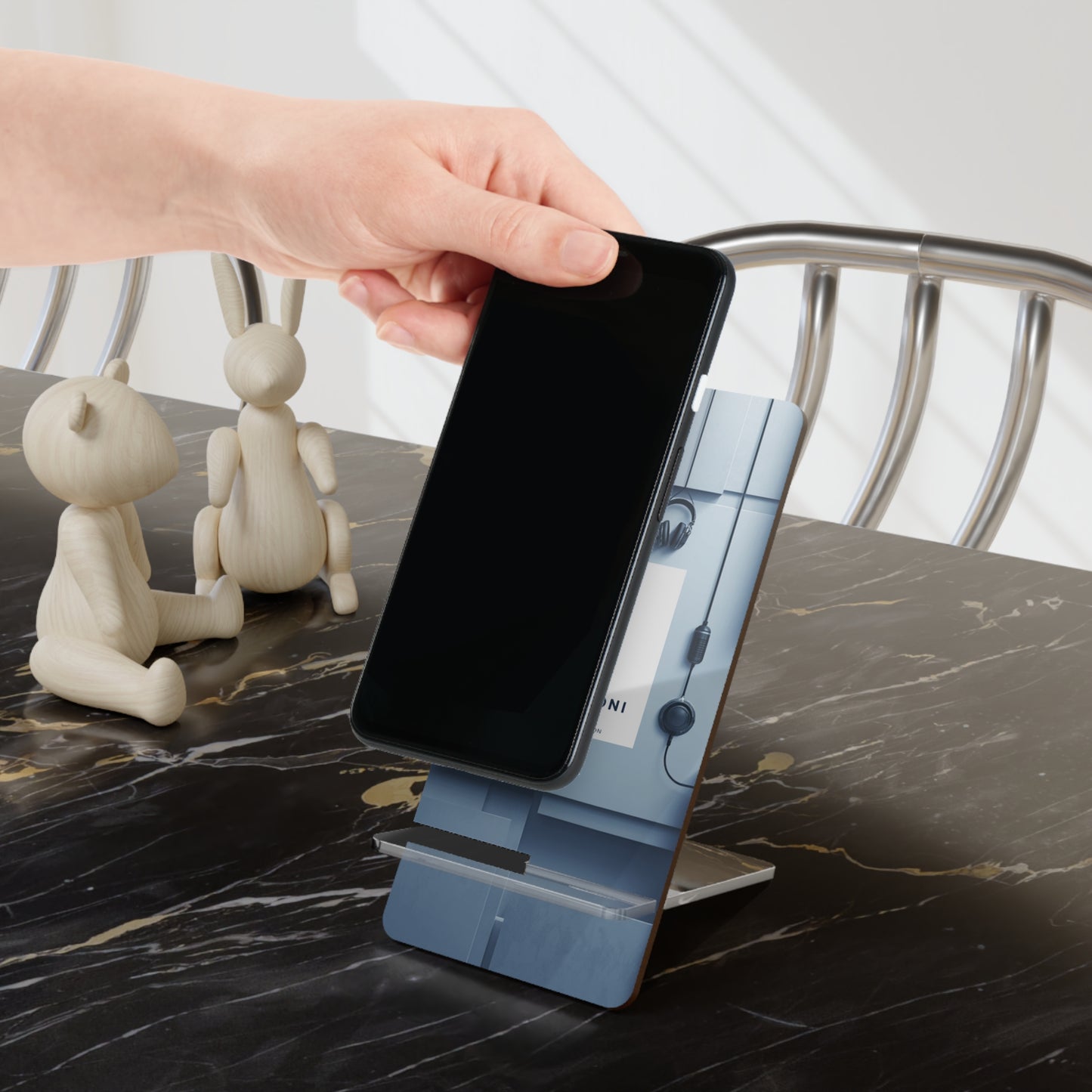 Acrylic Smartphone Stand — Branded Mobile Display Holder with Jah Harmoni Creative Design