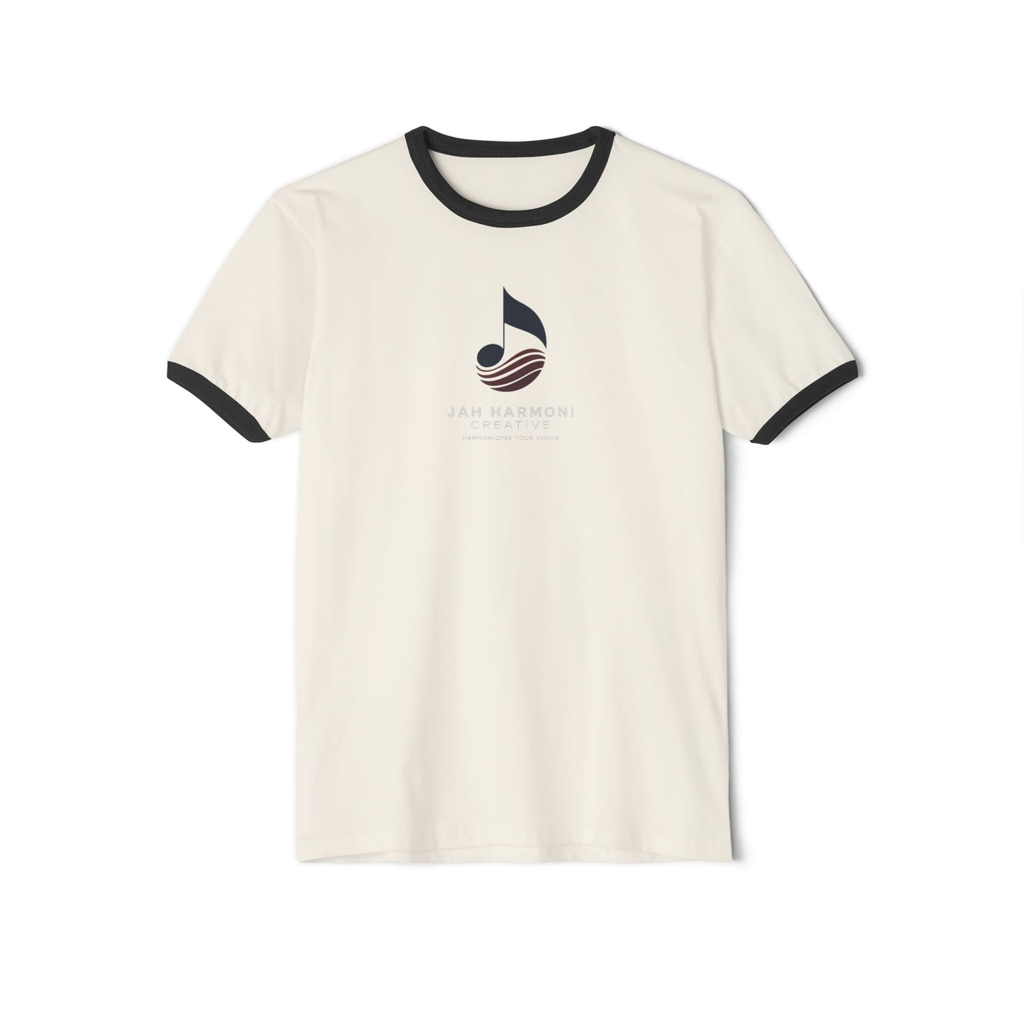 Jah Harmoni Creative Unisex Retro Ringer T-Shirt — Coastal Music Note Logo