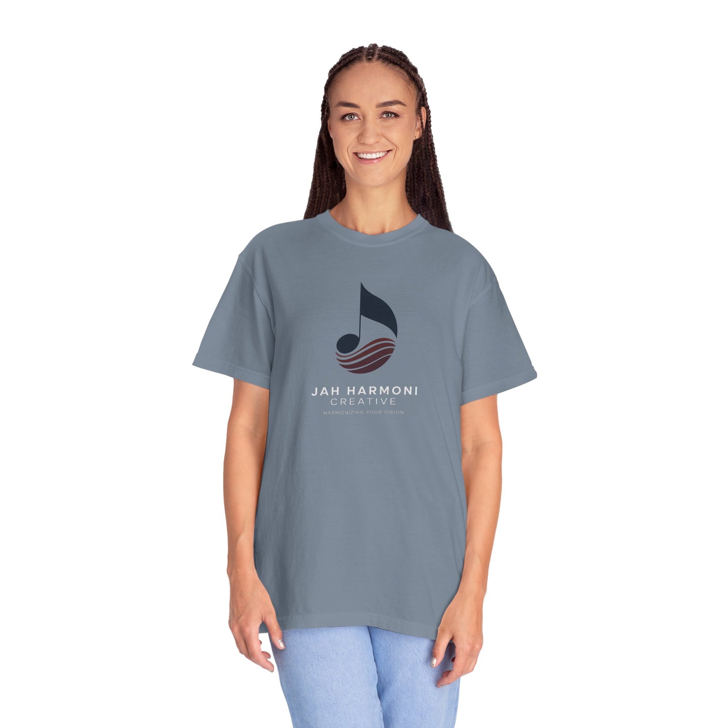 Music Logo T‑Shirt — “Jah Harmoni Creative” Branded Tee