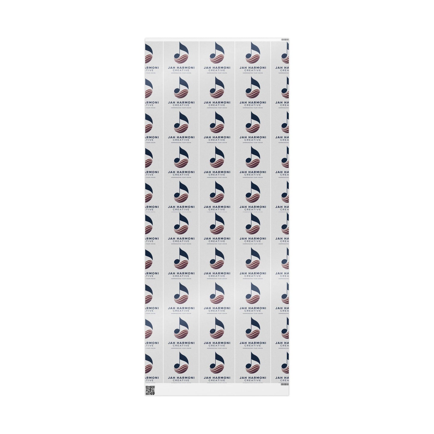 Wrapping Paper Roll — Minimal Navy Wave Pattern with "Harmony! Creative" Text