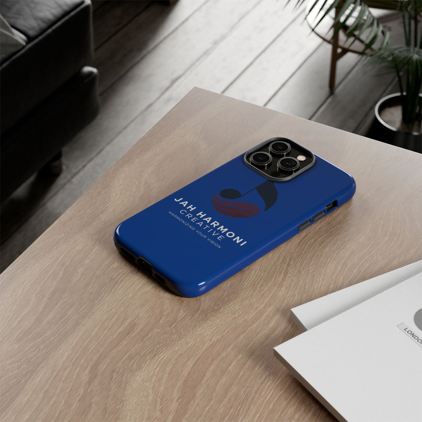 Tough Cases - Blue Logo Phone Case | Jah Harmoni Creative Protective Cover