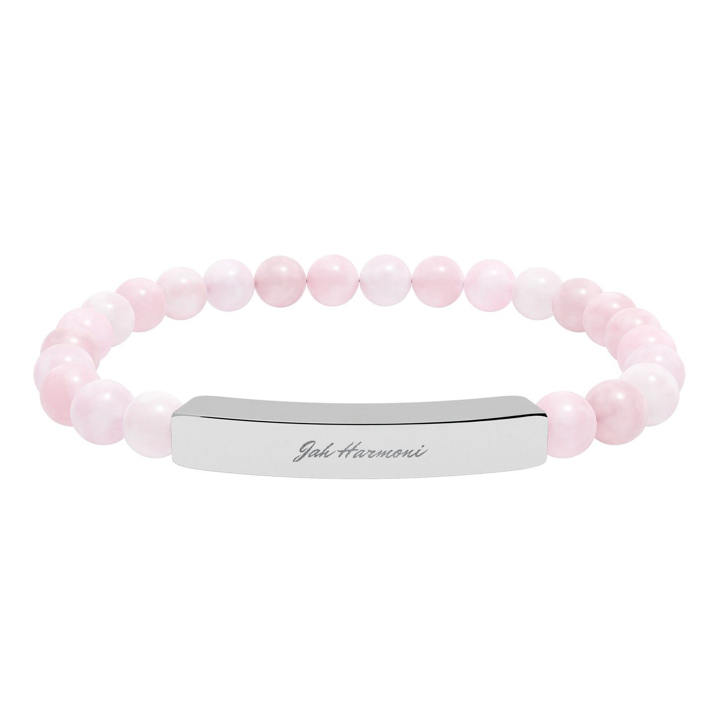 Engravable Natural Stone Stretch Bar Bracelet — Jah Harmoni Personalized Beaded Bracelet for Men & Women