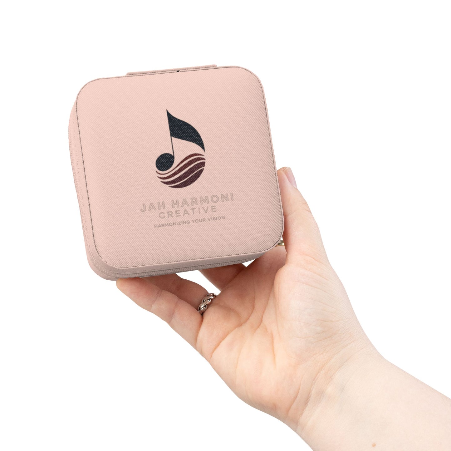 Compact Travel Jewelry Case — Portable Ring & Earring Organizer (Pink)