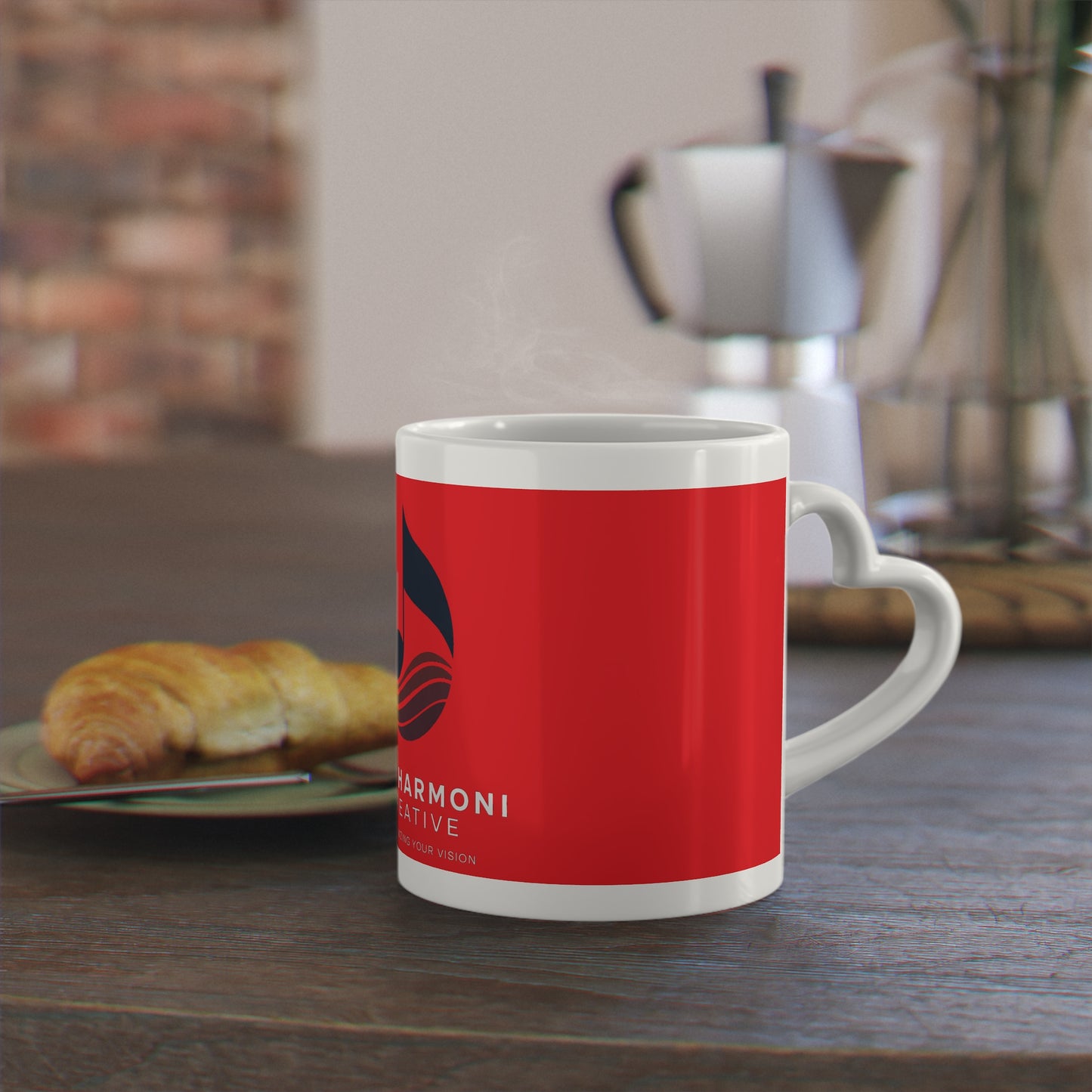 Music Note Logo Mug — Jah Harmoni Creative Red Coffee Cup
