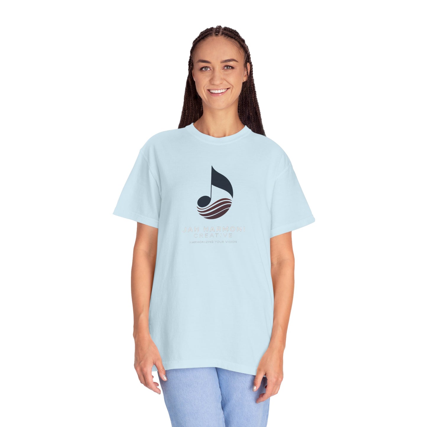 Music Logo T‑Shirt — “Jah Harmoni Creative” Branded Tee