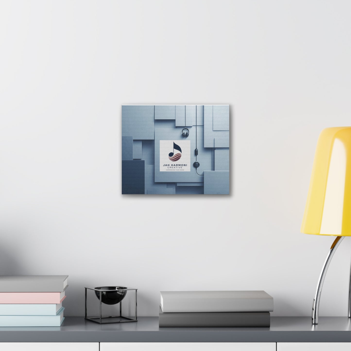 Music Studio Logo Canvas Print — Jah Harmoni Creative Stretched Wall Art