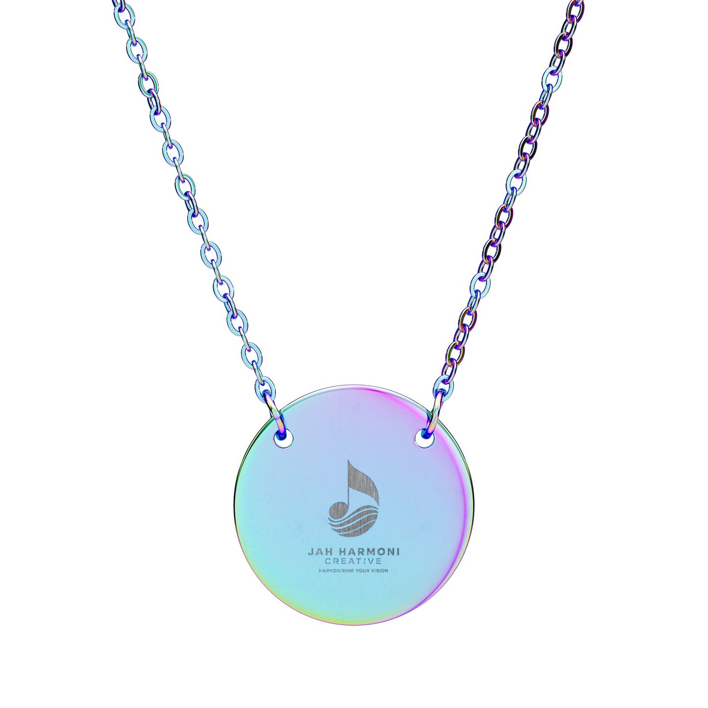Engraved Circle Necklace — Personalized Disc Pendant, Minimalist Custom Jewelry