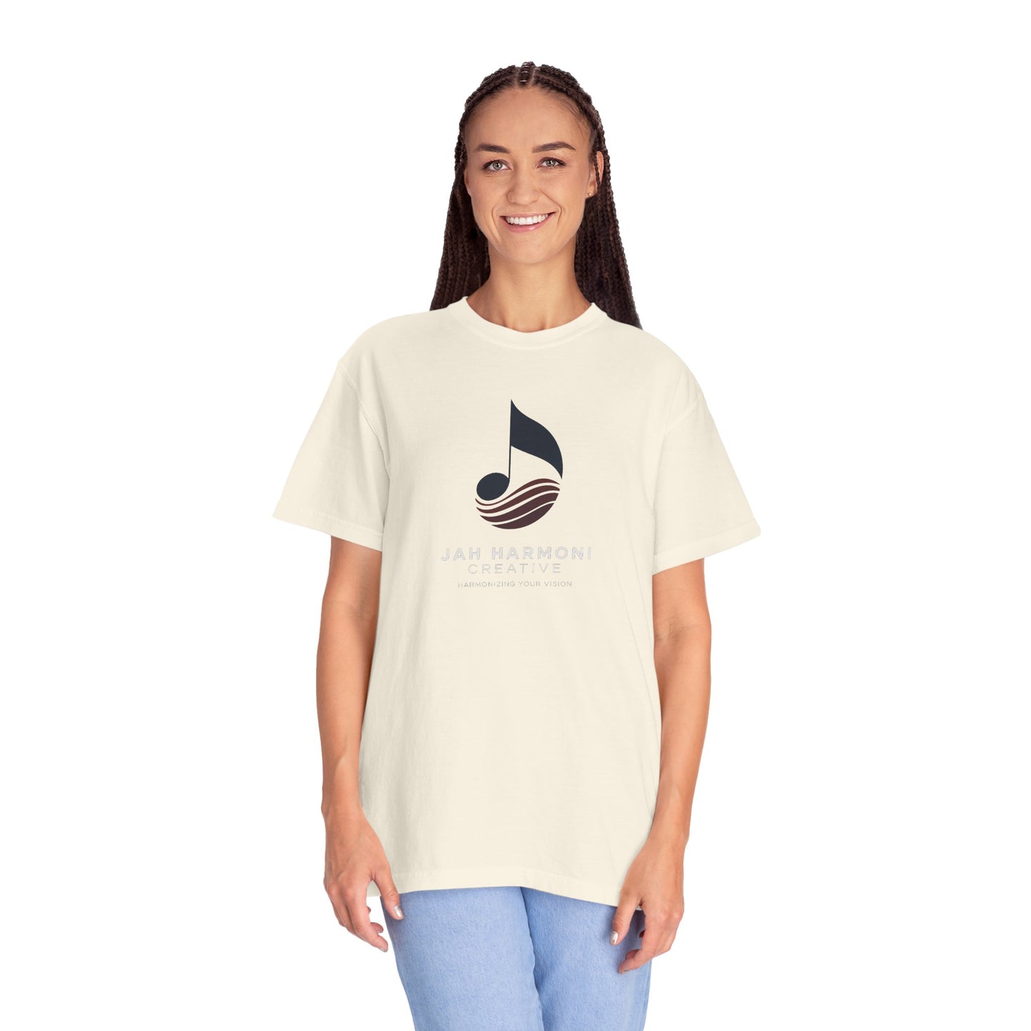 Music Logo T‑Shirt — “Jah Harmoni Creative” Branded Tee