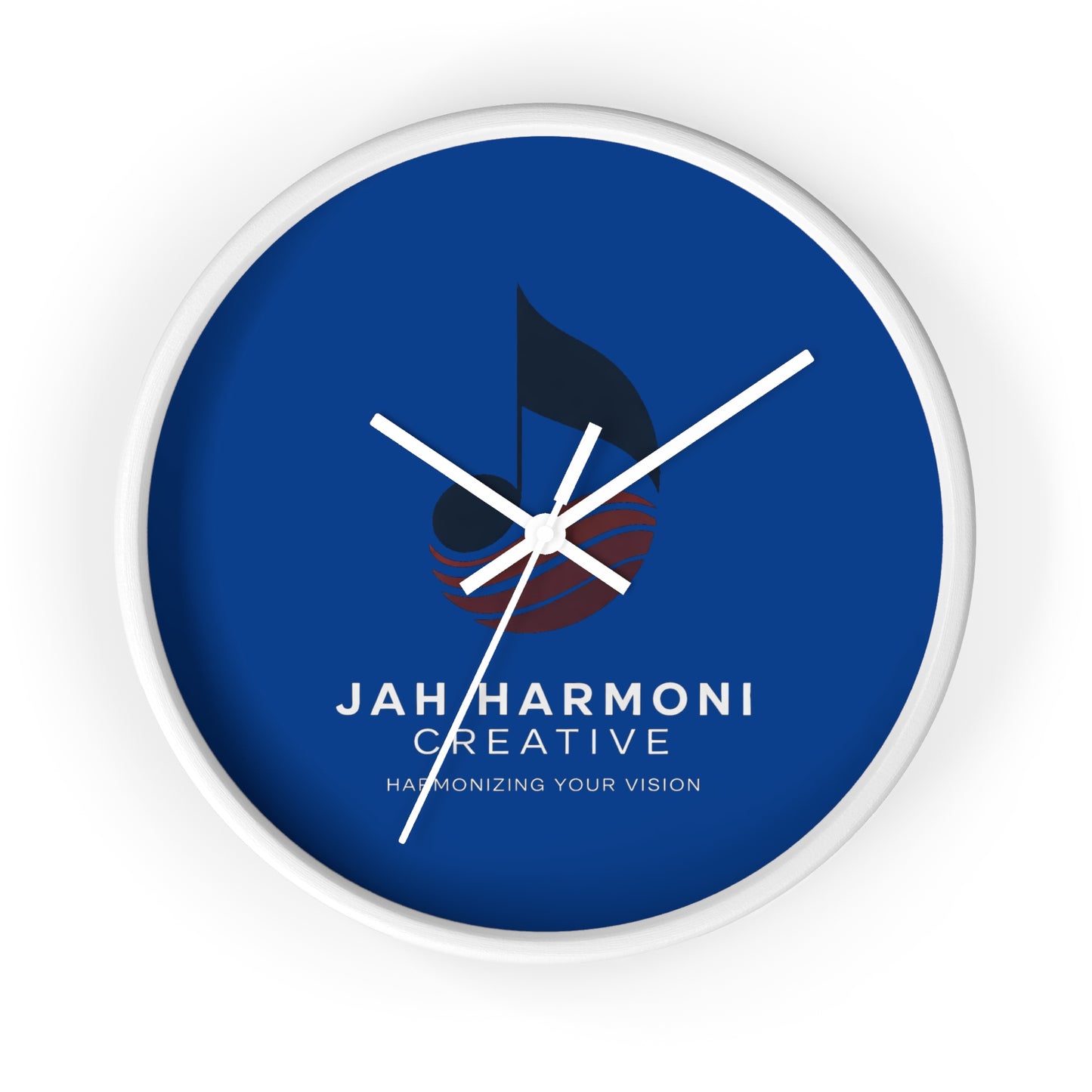 Jah Harmoni Creative Logo Wall Clock — Modern Music-Themed Office Decor
