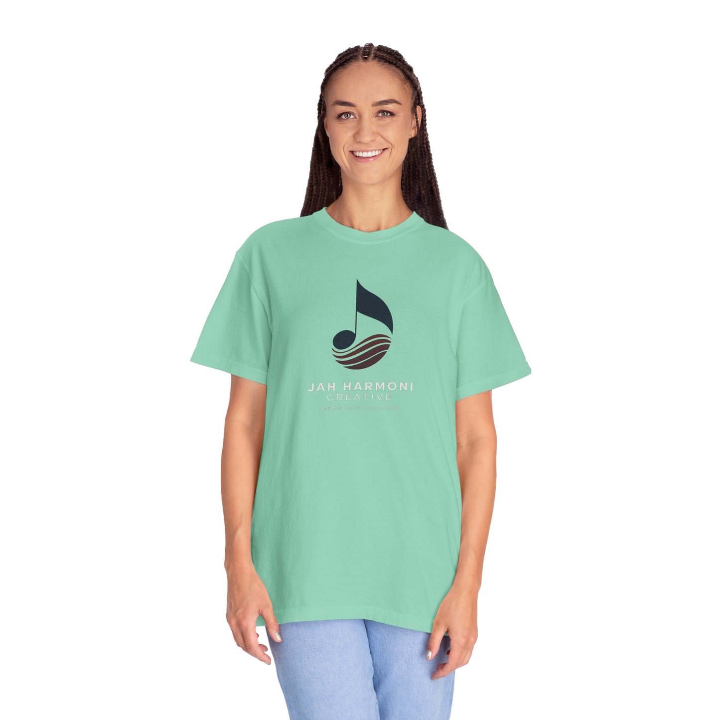 Music Logo T‑Shirt — “Jah Harmoni Creative” Branded Tee