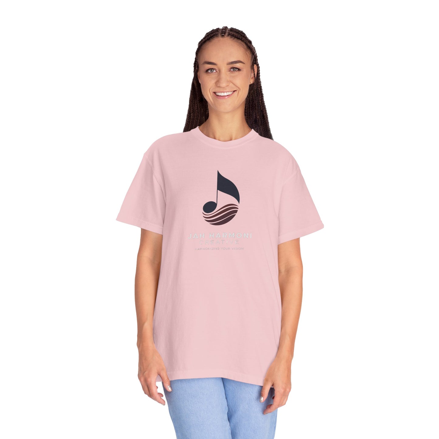 Music Logo T‑Shirt — “Jah Harmoni Creative” Branded Tee