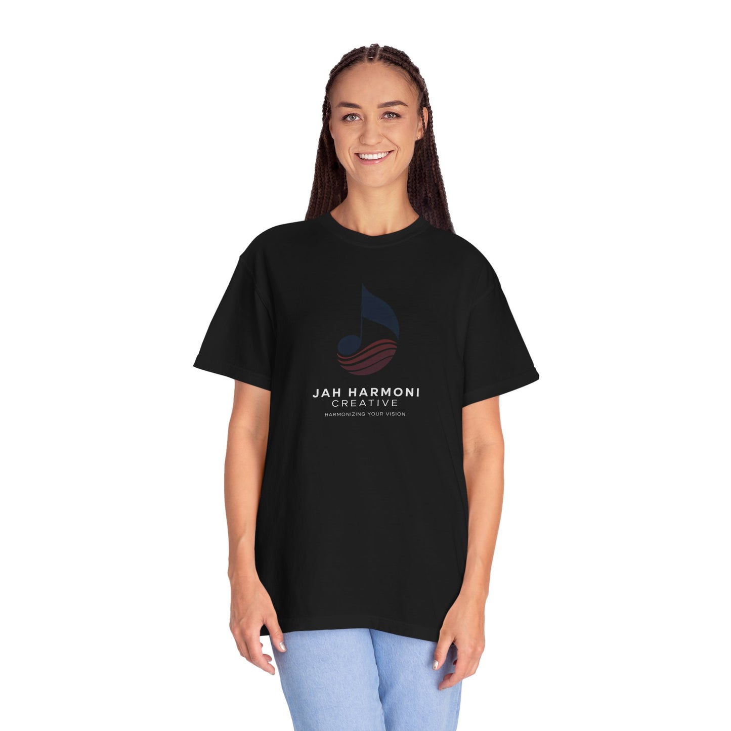 Music Logo T‑Shirt — “Jah Harmoni Creative” Branded Tee