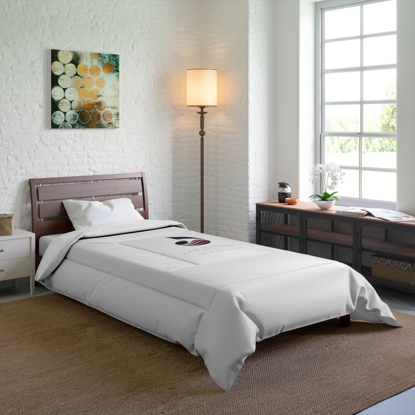 Music Logo Comforter – 'Jah Harmoni Creative' Branded Bedspread