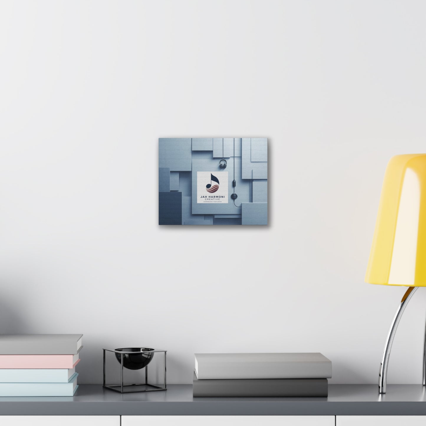 Music Studio Logo Canvas Print — Jah Harmoni Creative Stretched Wall Art