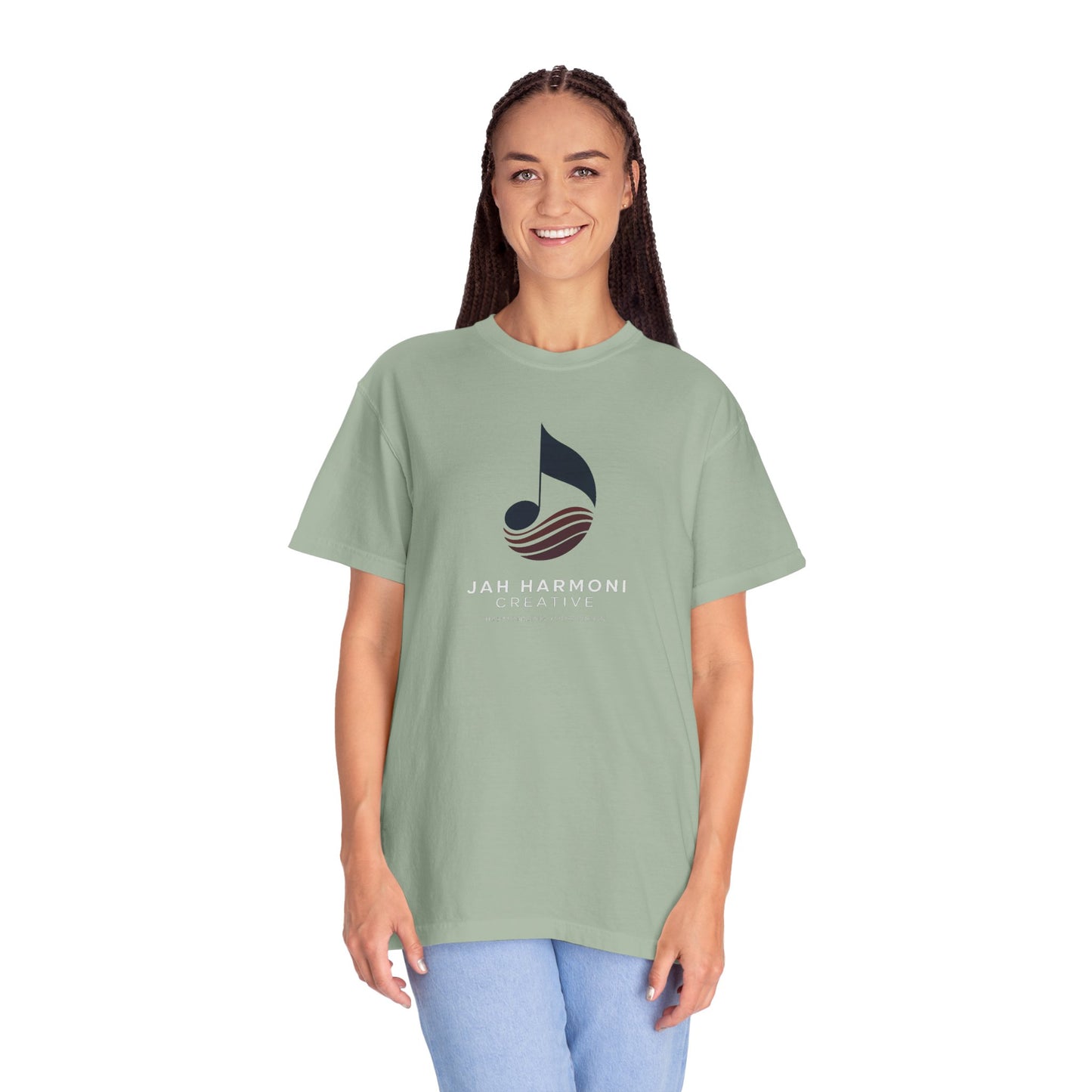 Music Logo T‑Shirt — “Jah Harmoni Creative” Branded Tee