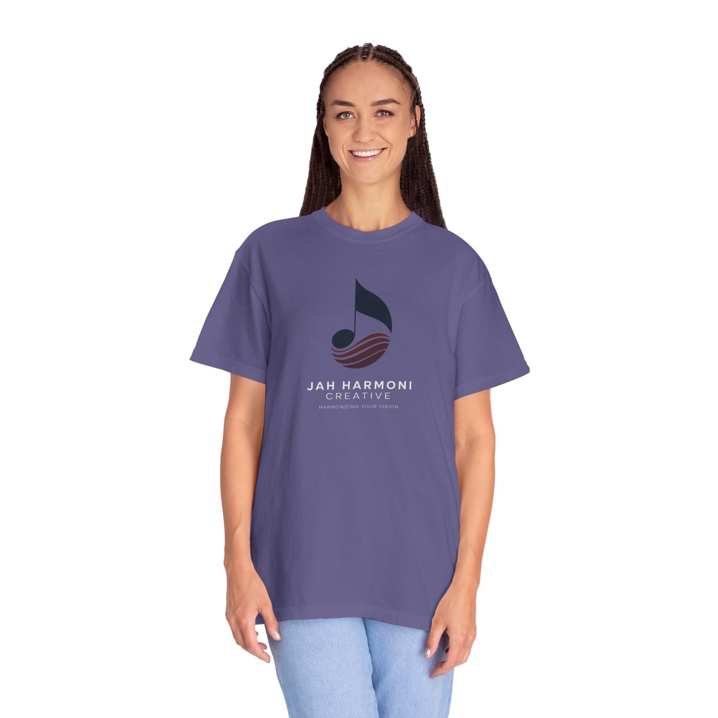 Music Logo T‑Shirt — “Jah Harmoni Creative” Branded Tee