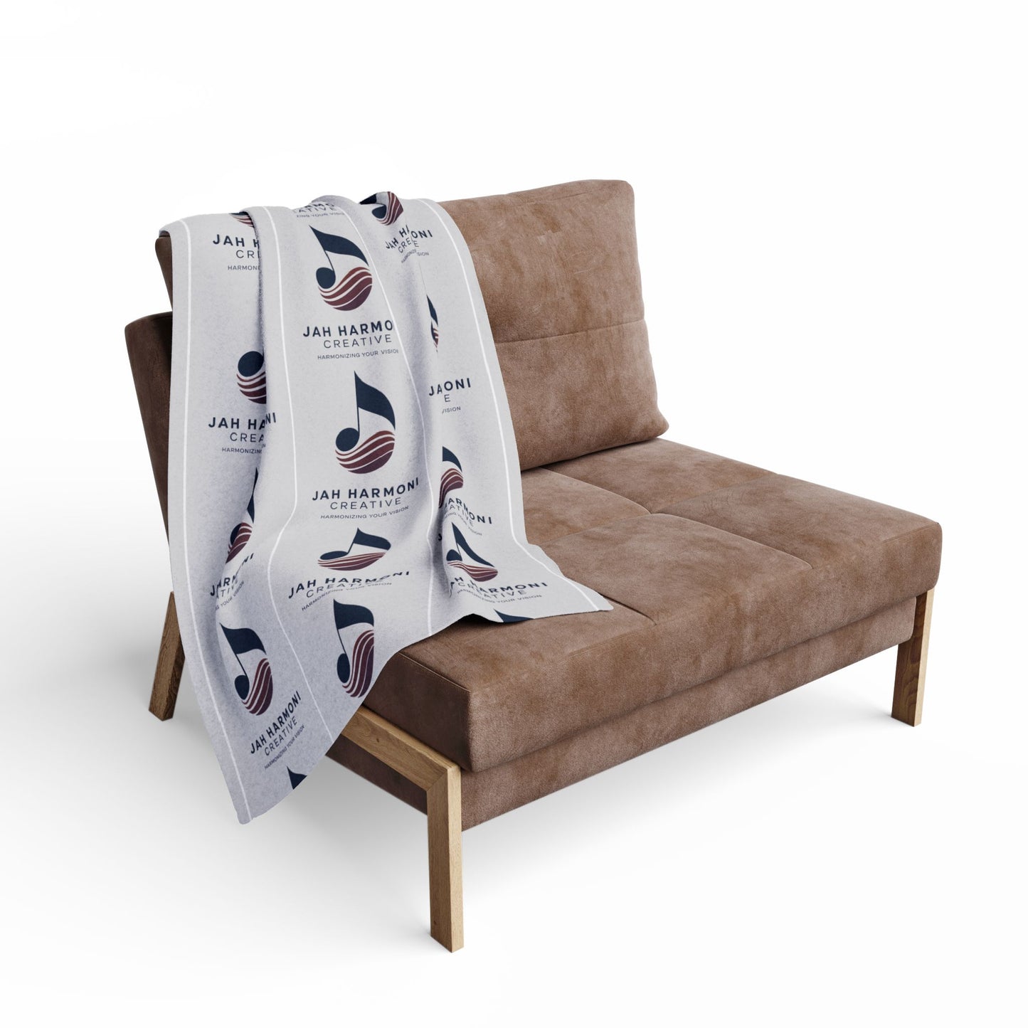 Arctic Fleece Blanket — Custom Logo Repeating Pattern Throw for Musicians & Creatives