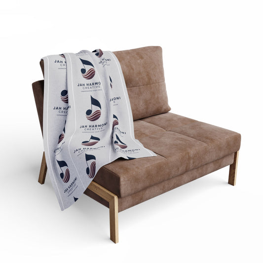 Arctic Fleece Blanket — Custom Logo Repeating Pattern Throw for Musicians & Creatives