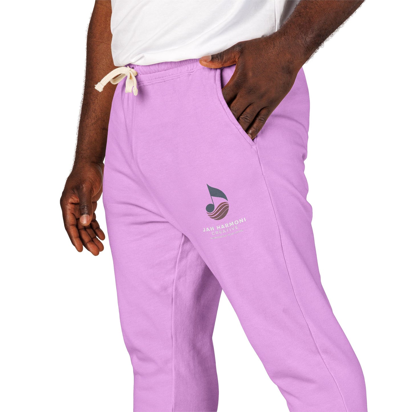 Garment-Dyed Fleece Sweatpants — Relaxed Unisex Joggers with Subtle Patch Logo
