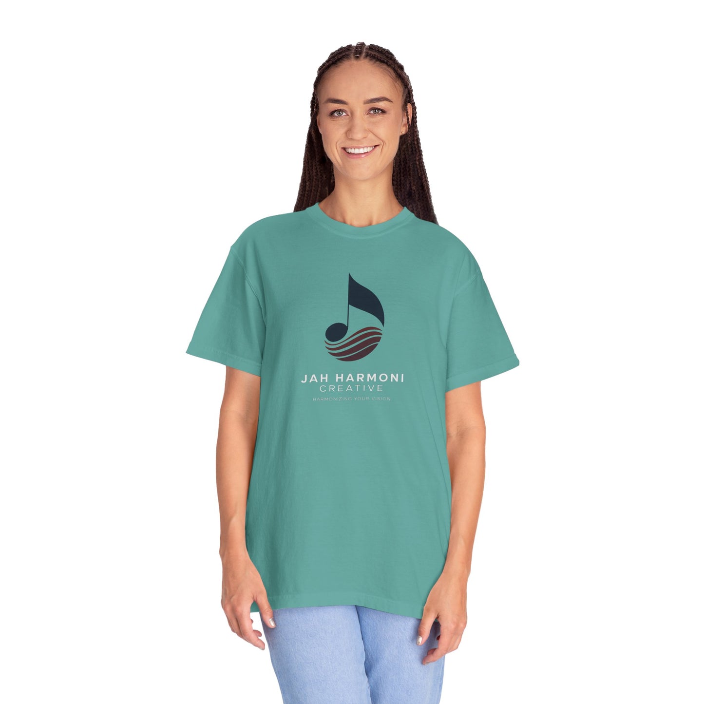 Music Logo T‑Shirt — “Jah Harmoni Creative” Branded Tee