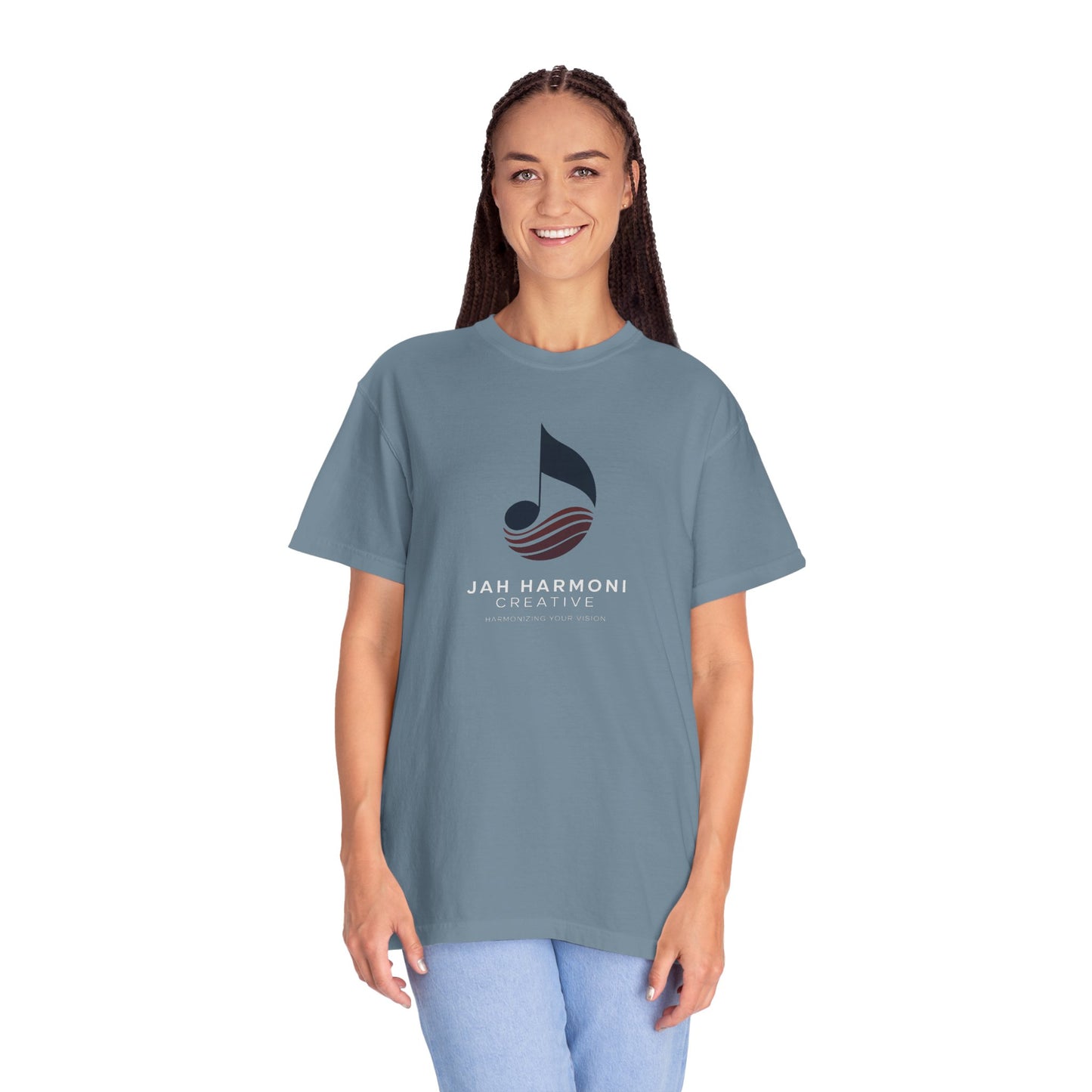 Music Logo T‑Shirt — “Jah Harmoni Creative” Branded Tee