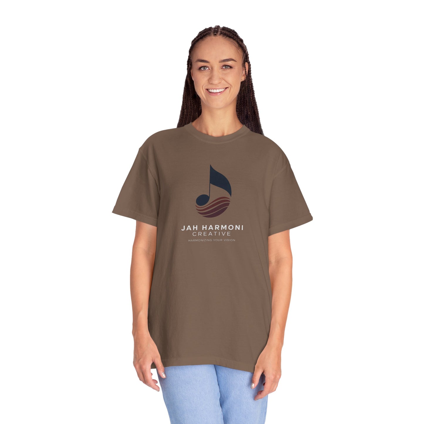 Music Logo T‑Shirt — “Jah Harmoni Creative” Branded Tee