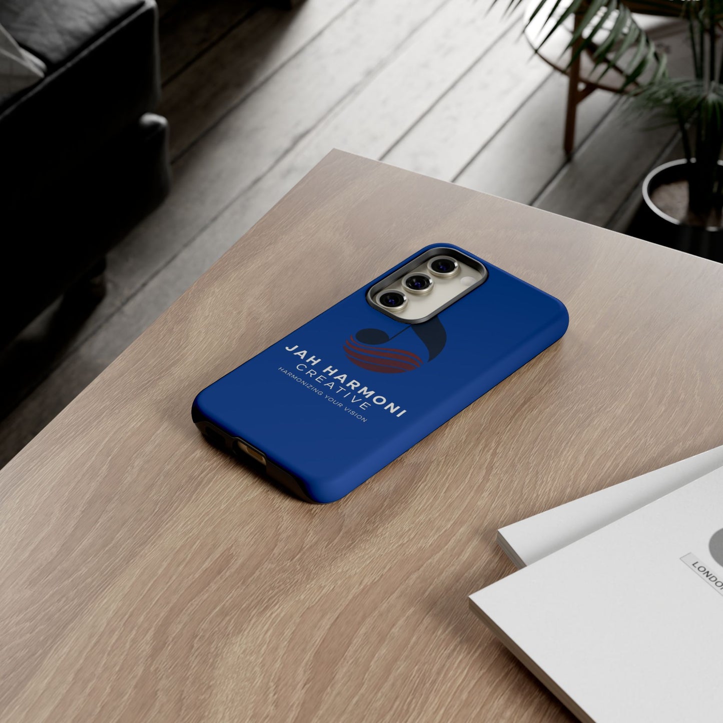 Tough Cases - Blue Logo Phone Case | Jah Harmoni Creative Protective Cover