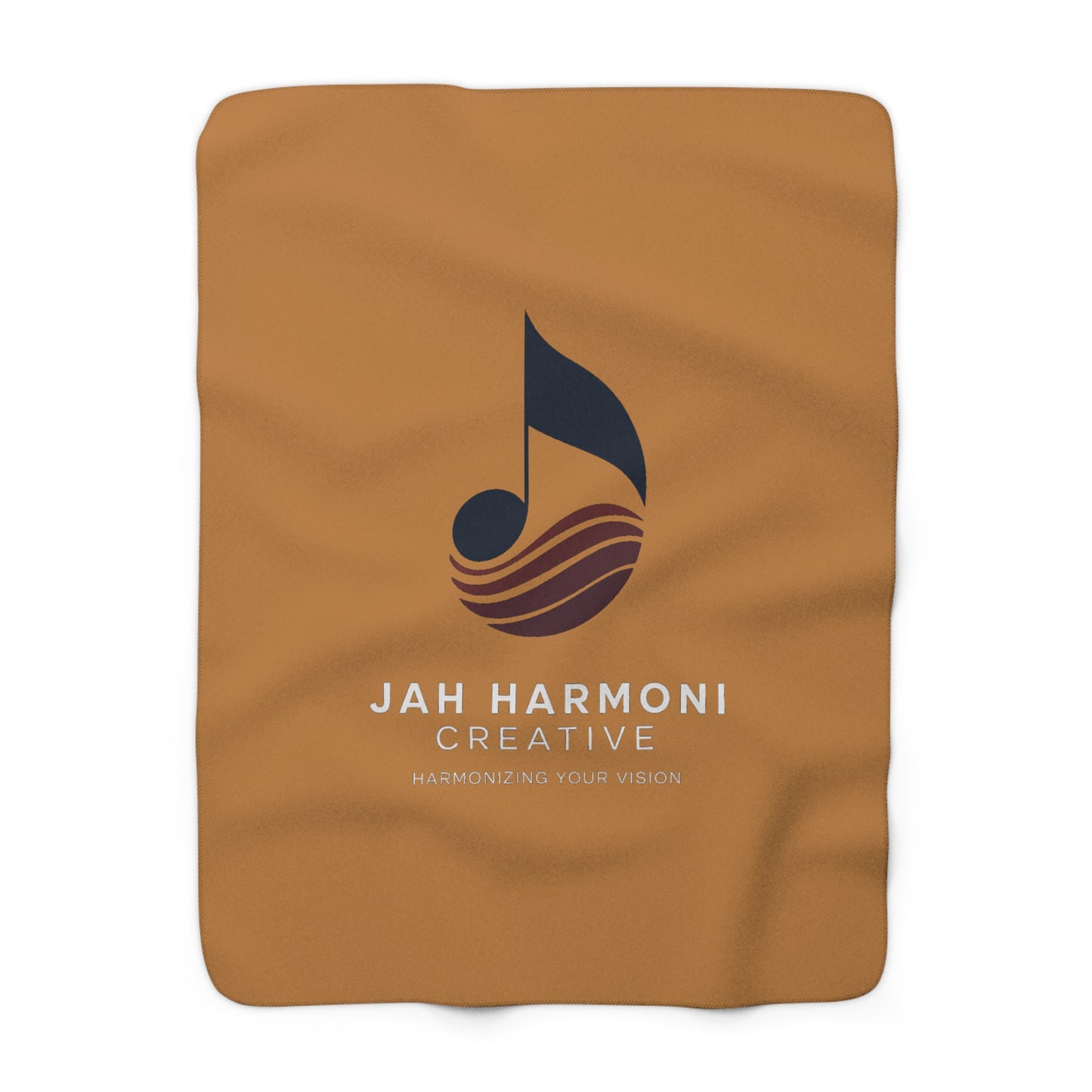 Sherpa Fleece Blanket — Jah Harmoni Creative Logo Blanket (Harmonizing Your Vision)