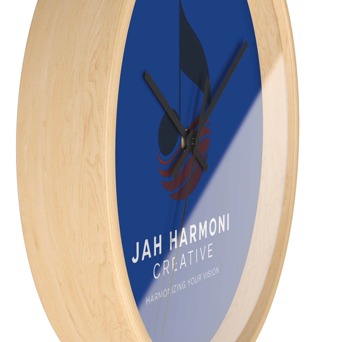 Jah Harmoni Creative Logo Wall Clock — Modern Music-Themed Office Decor
