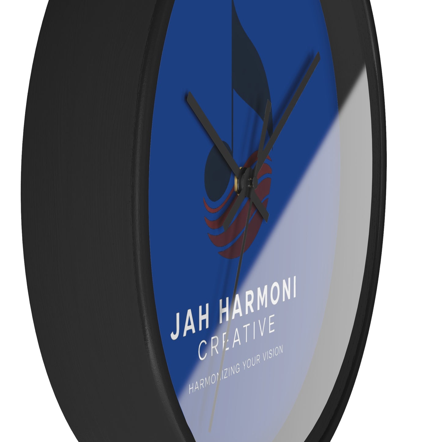 Jah Harmoni Creative Logo Wall Clock — Modern Music-Themed Office Decor