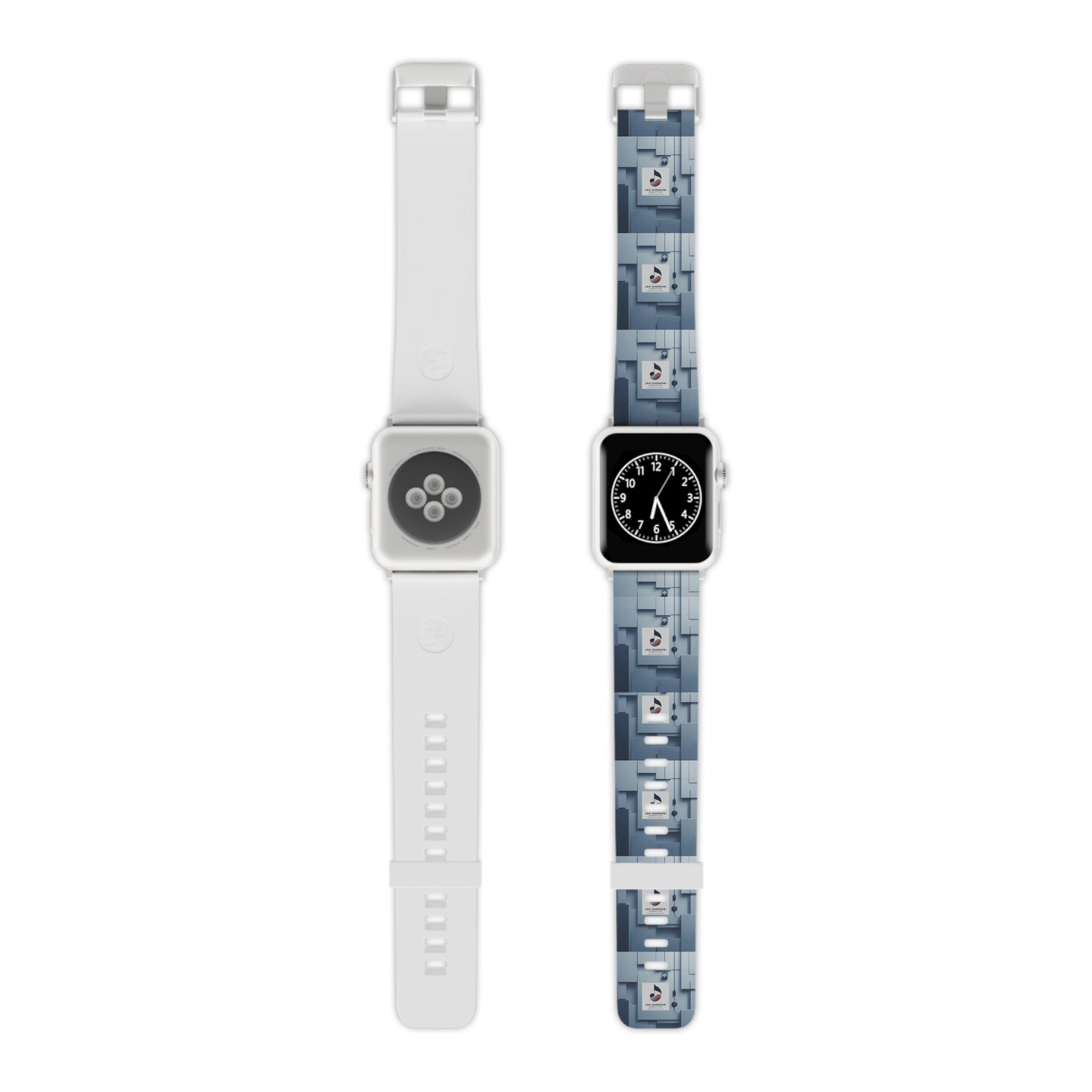 Geometric Tech Pattern Apple Watch Band — Modern Blue Grid Strap