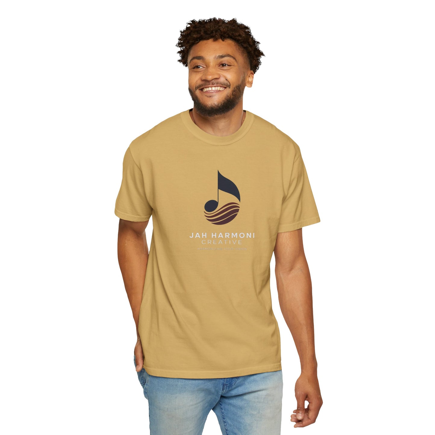 Music Logo T‑Shirt — “Jah Harmoni Creative” Branded Tee