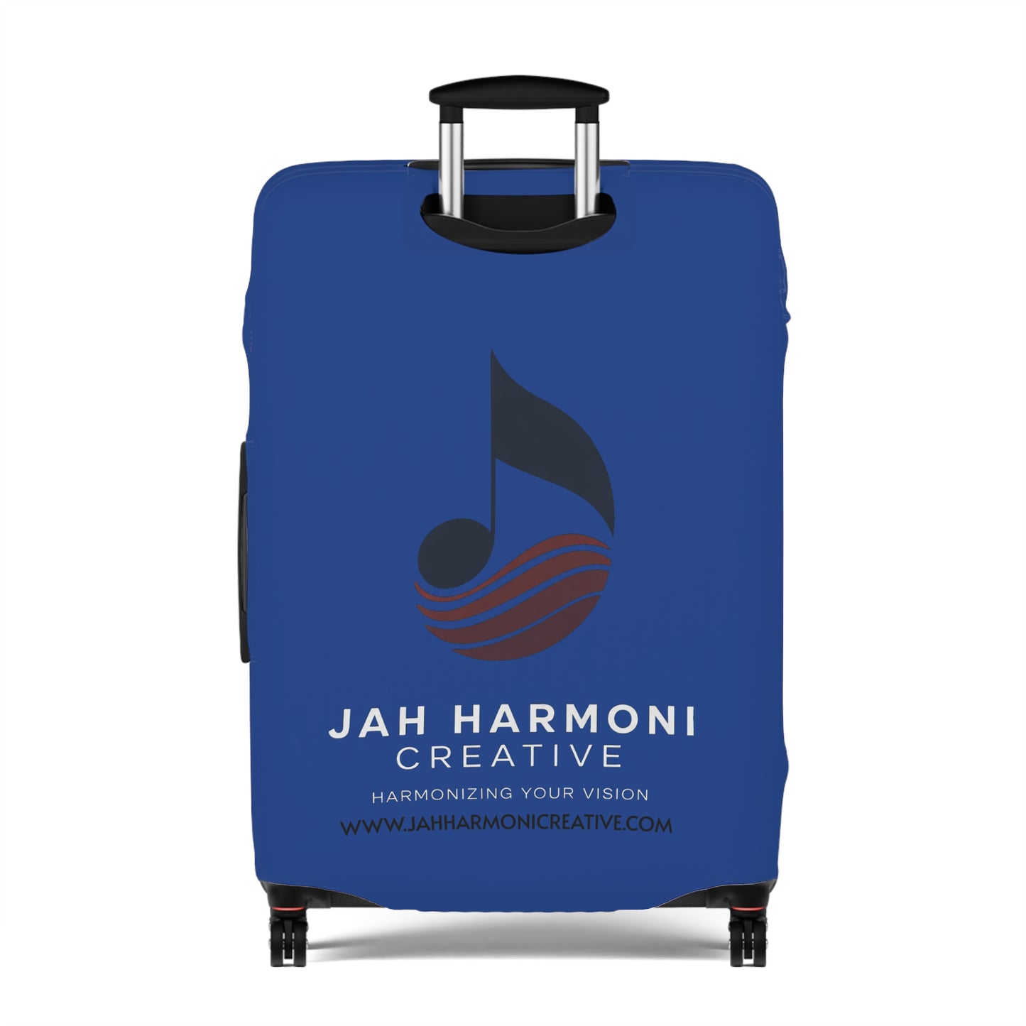 Luggage Cover — Jah Harmoni Custom Music Logo Pattern Travel Protector
