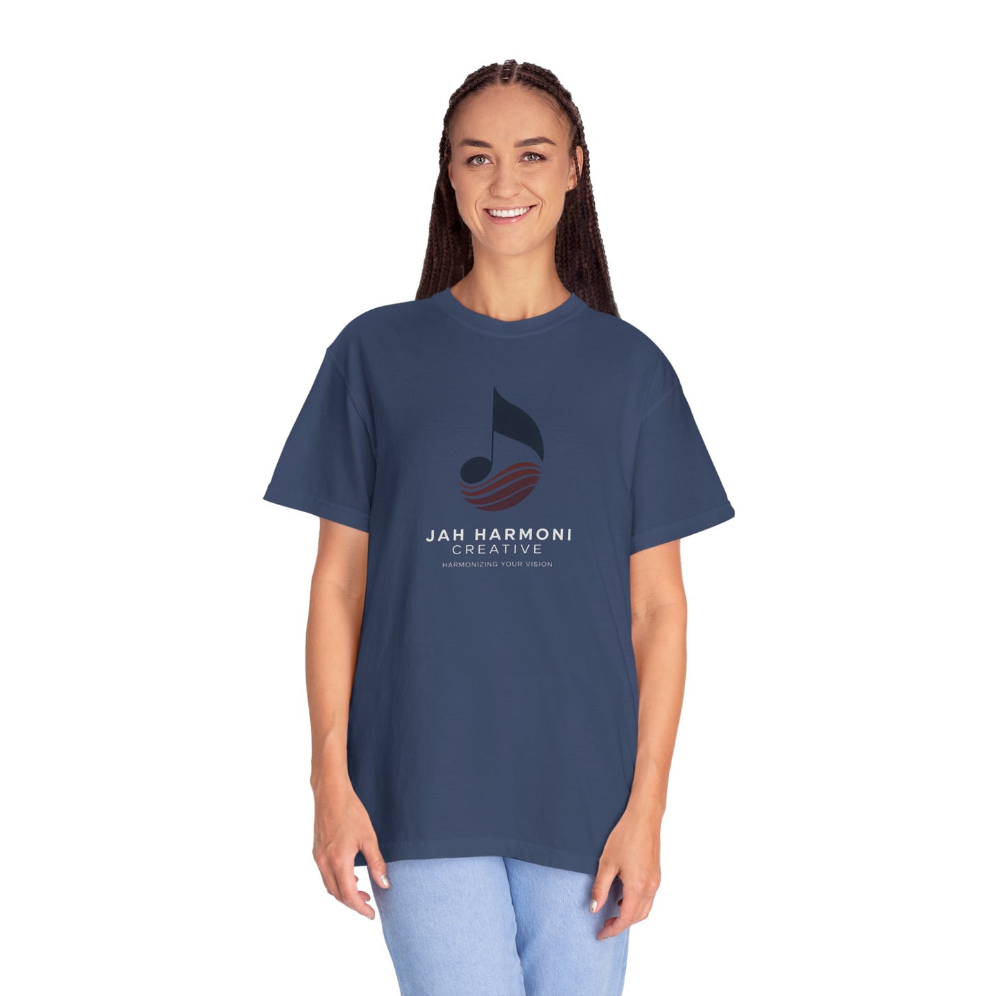 Music Logo T‑Shirt — “Jah Harmoni Creative” Branded Tee