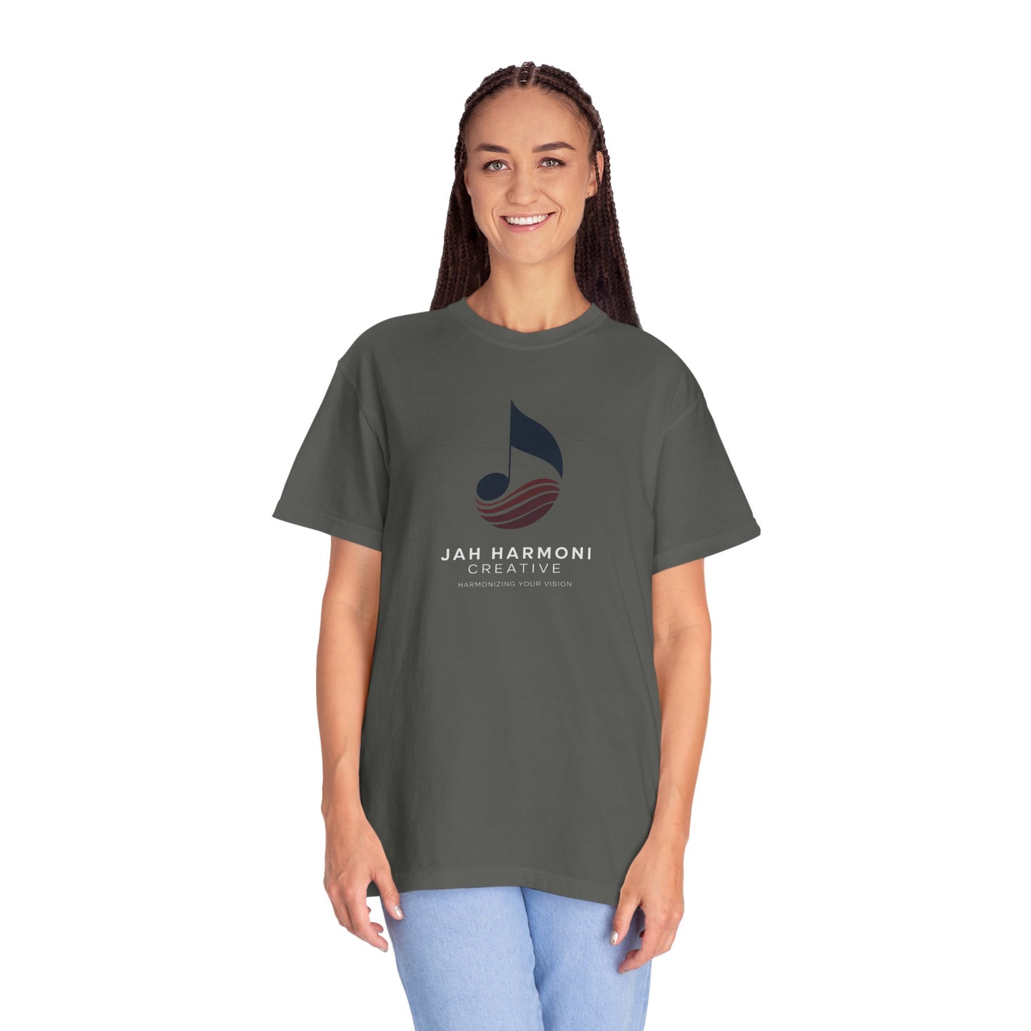 Music Logo T‑Shirt — “Jah Harmoni Creative” Branded Tee