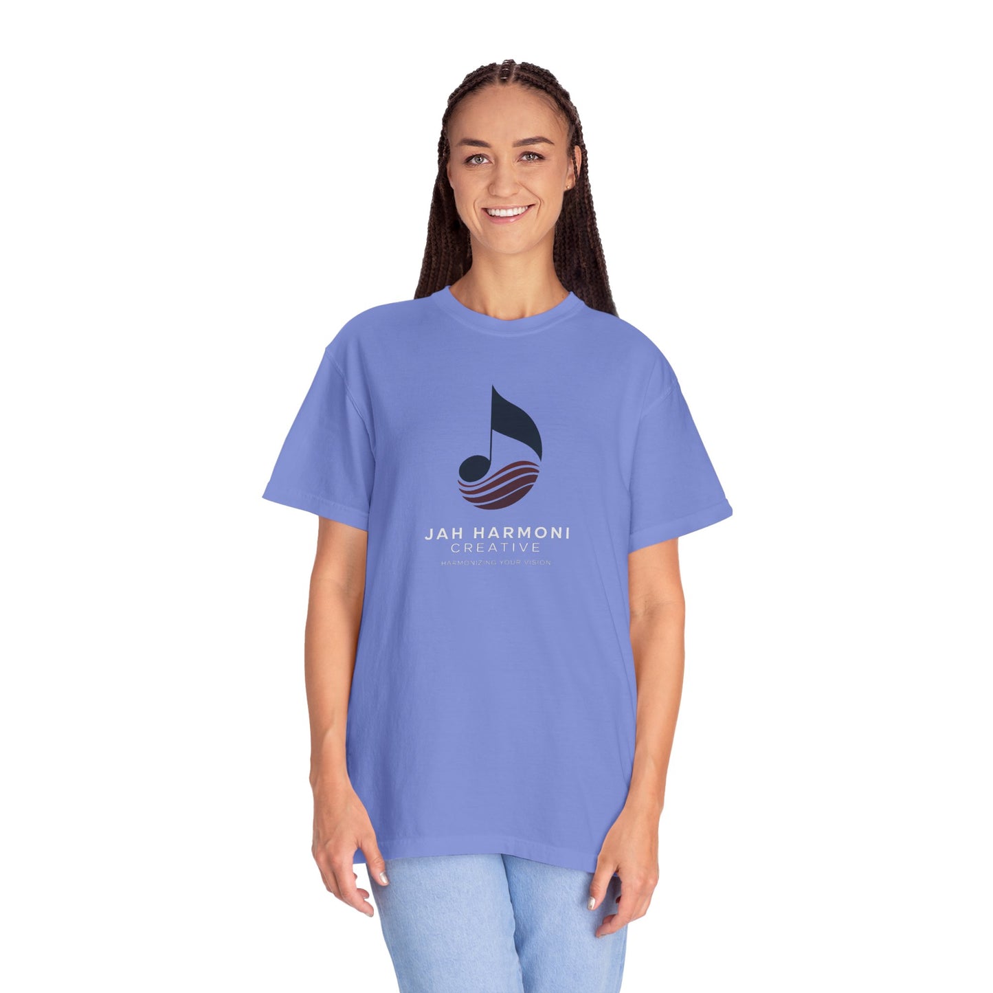 Music Logo T‑Shirt — “Jah Harmoni Creative” Branded Tee