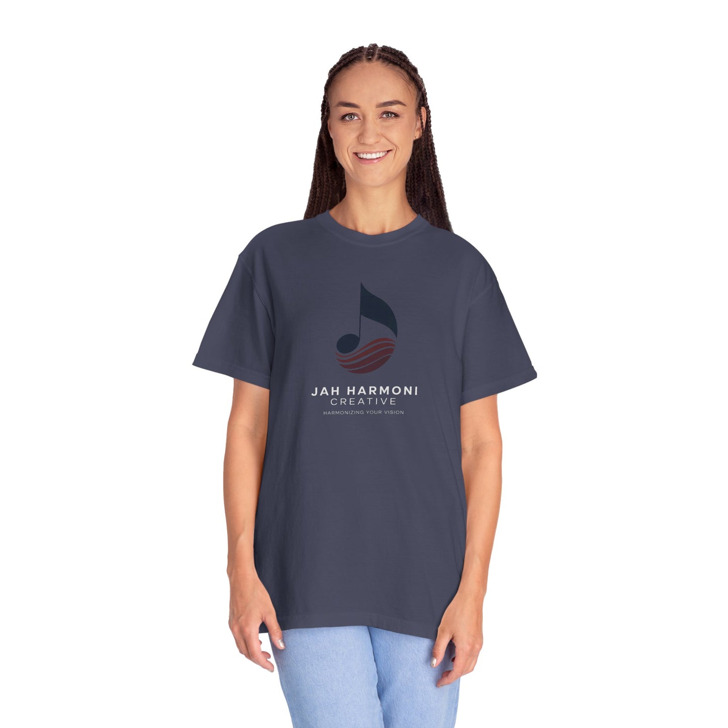 Music Logo T‑Shirt — “Jah Harmoni Creative” Branded Tee