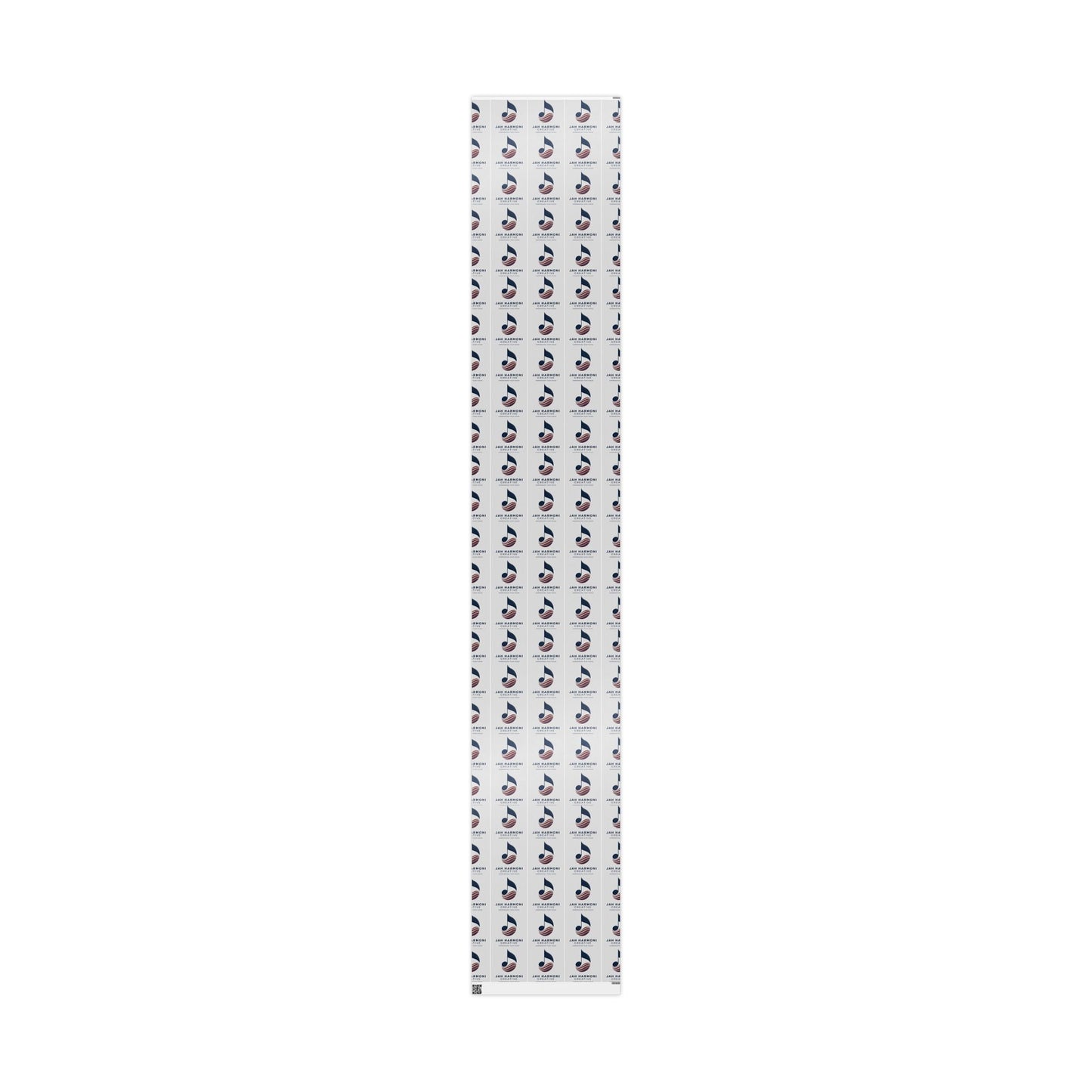 Wrapping Paper Roll — Minimal Navy Wave Pattern with "Harmony! Creative" Text