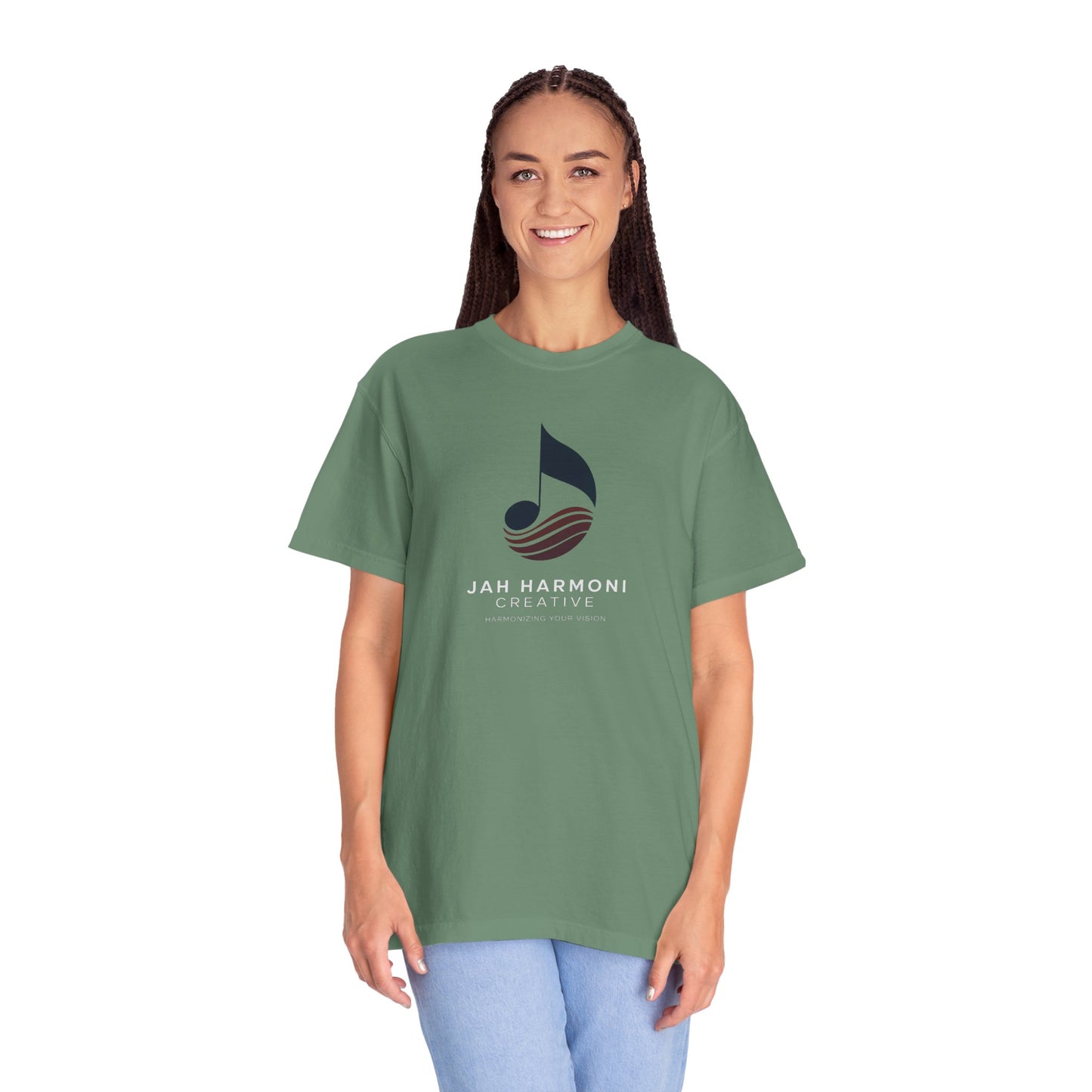 Music Logo T‑Shirt — “Jah Harmoni Creative” Branded Tee