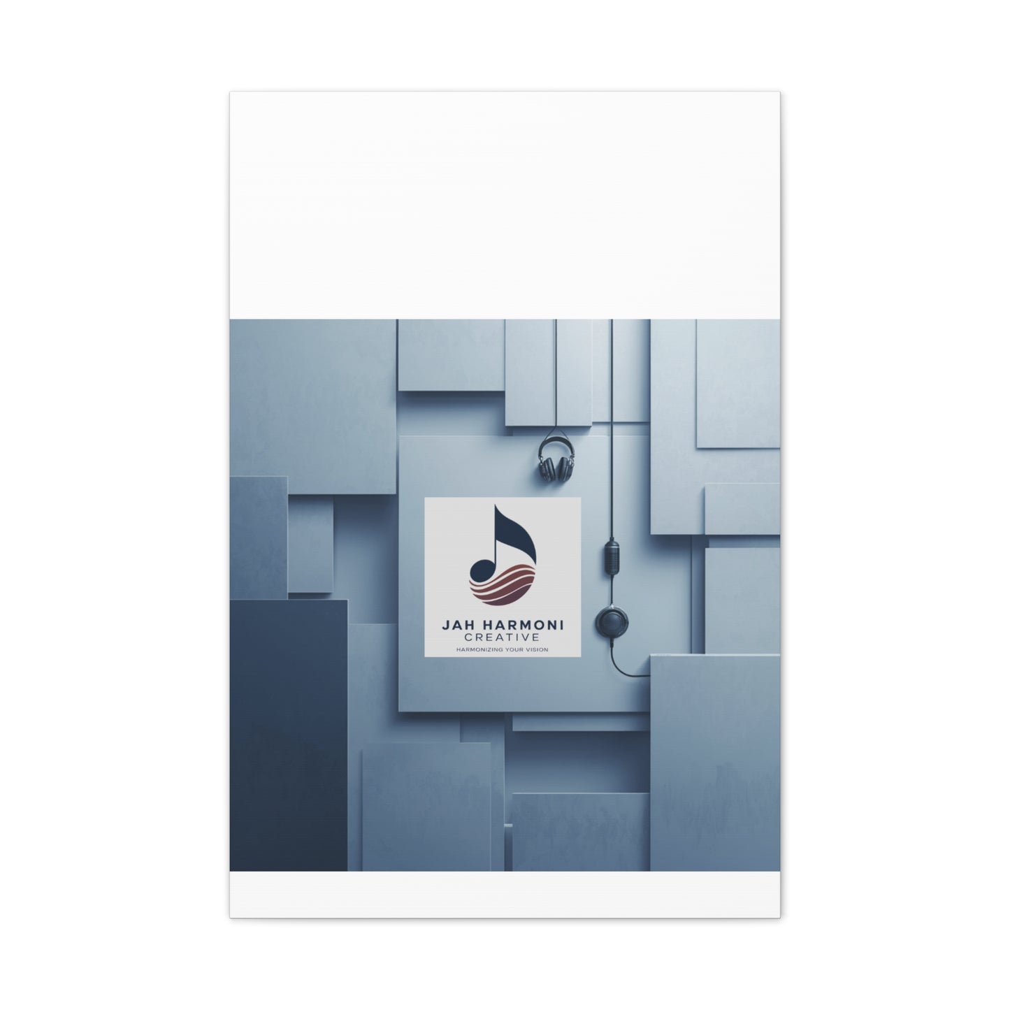 Music Studio Logo Canvas Print — Jah Harmoni Creative Stretched Wall Art
