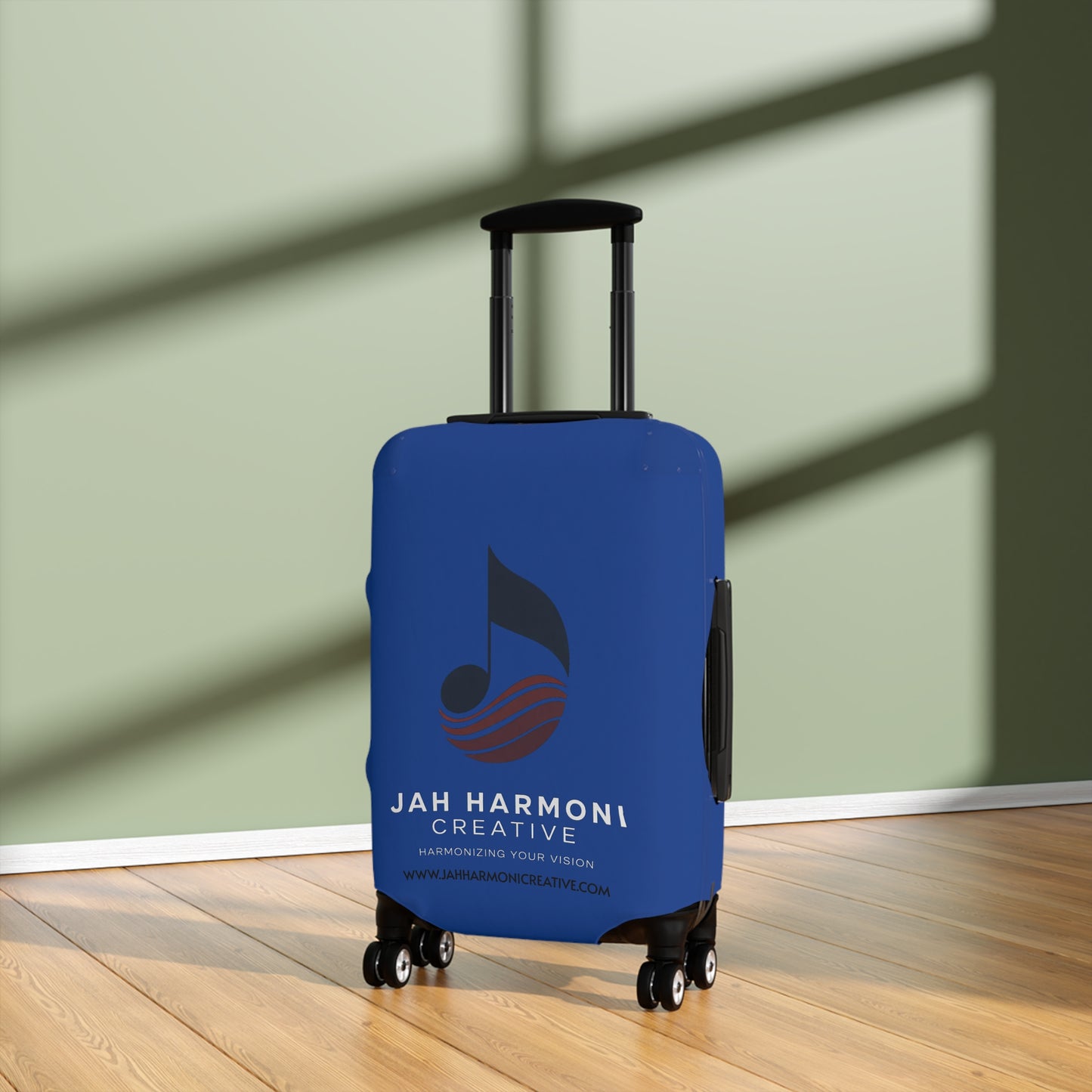 Luggage Cover — Jah Harmoni Custom Music Logo Pattern Travel Protector