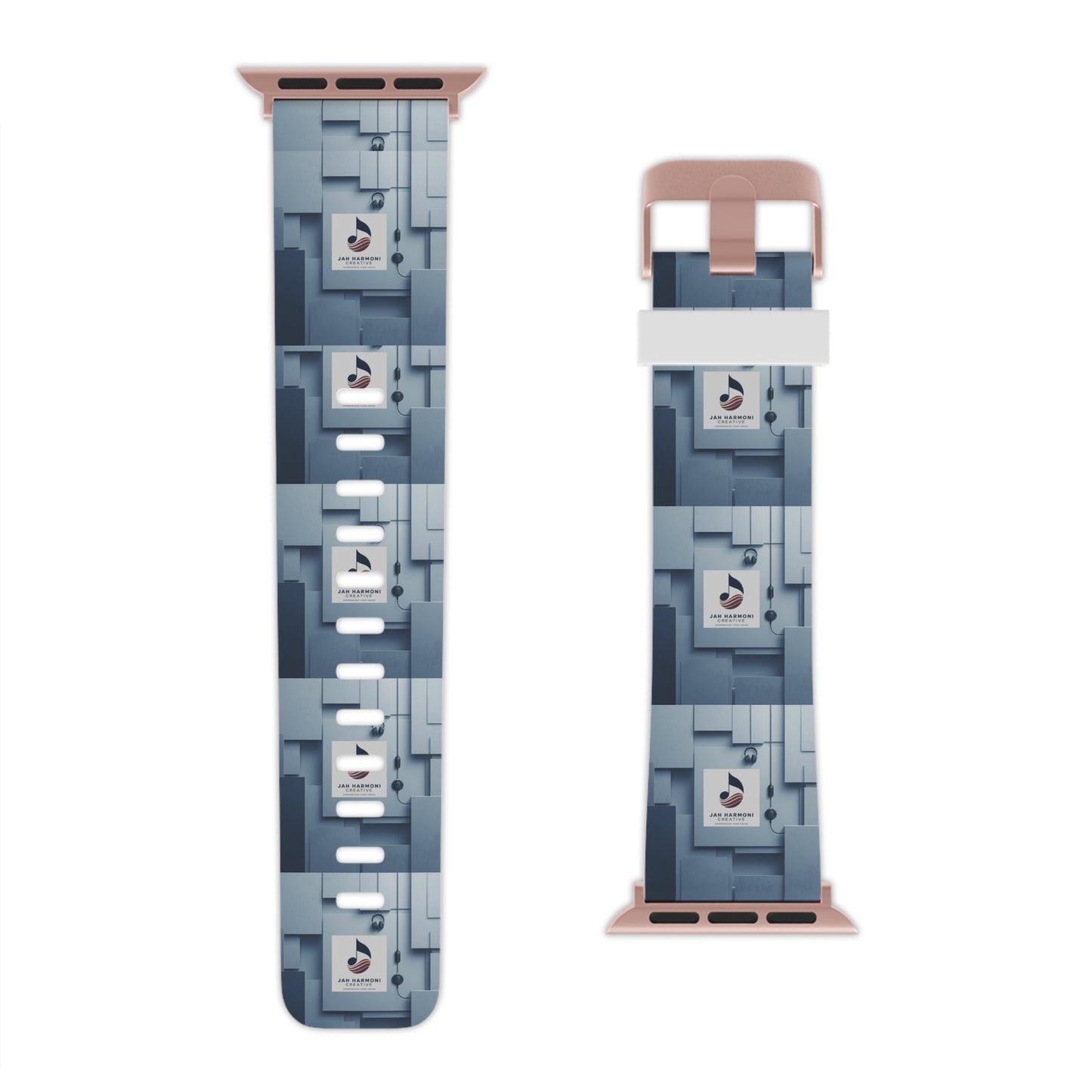 Geometric Tech Pattern Apple Watch Band — Modern Blue Grid Strap