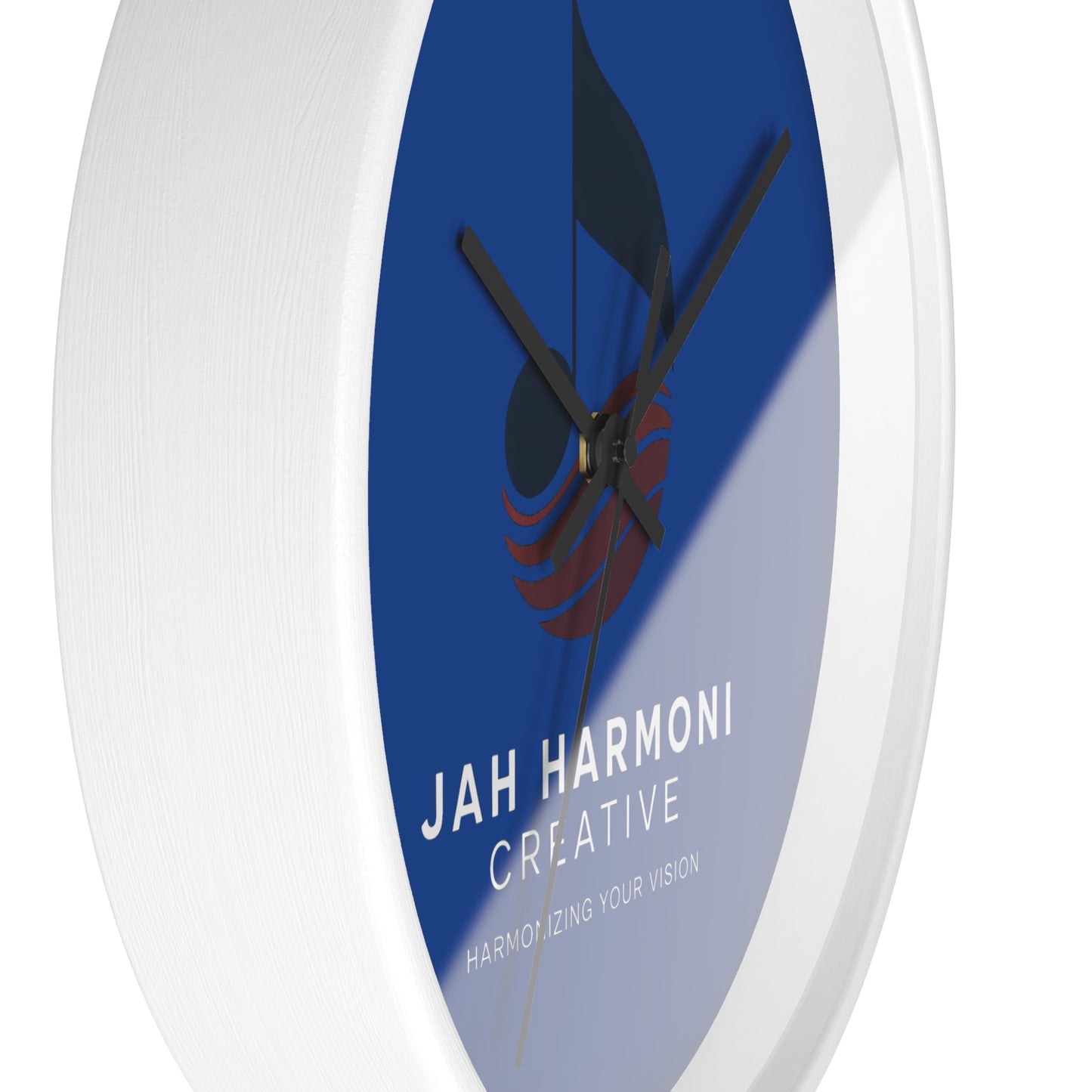 Jah Harmoni Creative Logo Wall Clock — Modern Music-Themed Office Decor