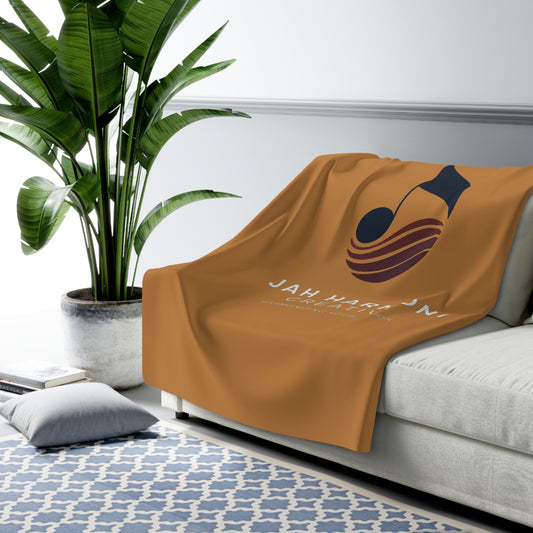 Sherpa Fleece Blanket — Jah Harmoni Creative Logo Blanket (Harmonizing Your Vision)