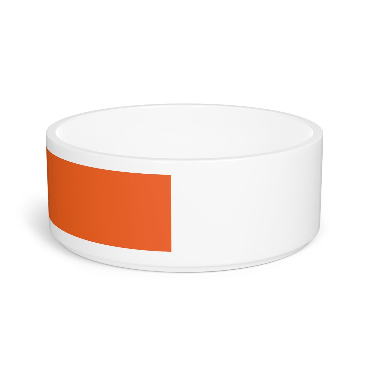 Orange Stripe Pet Bowl with 'Jah Harmoni Creative' Logo