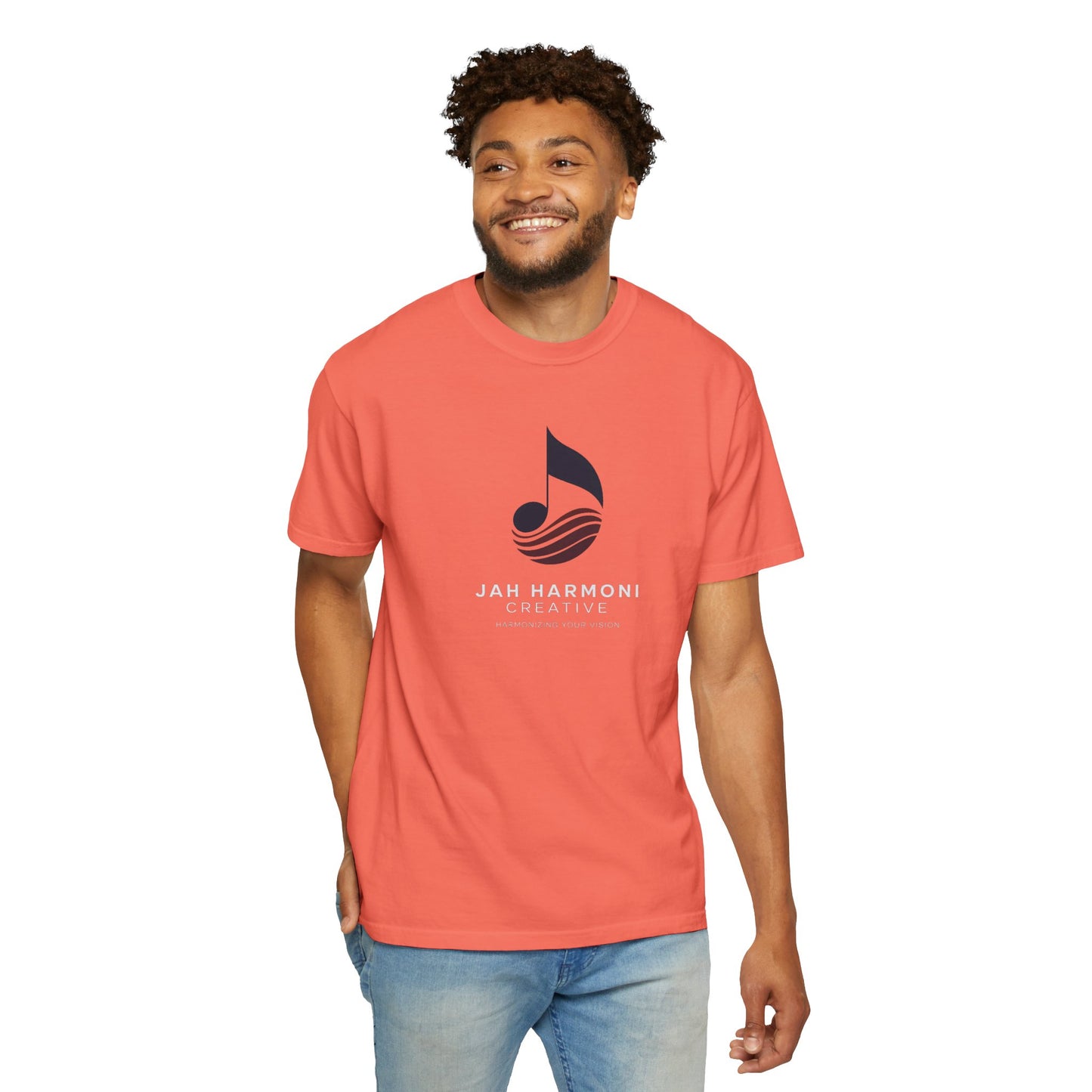 Music Logo T‑Shirt — “Jah Harmoni Creative” Branded Tee