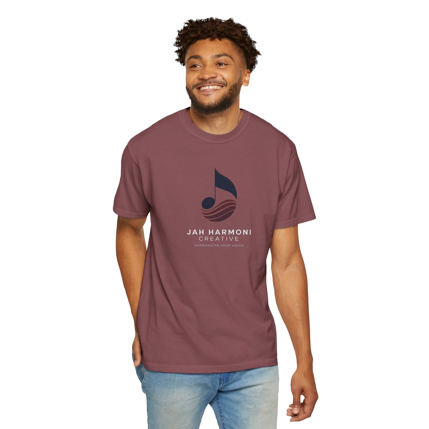 Music Logo T‑Shirt — “Jah Harmoni Creative” Branded Tee