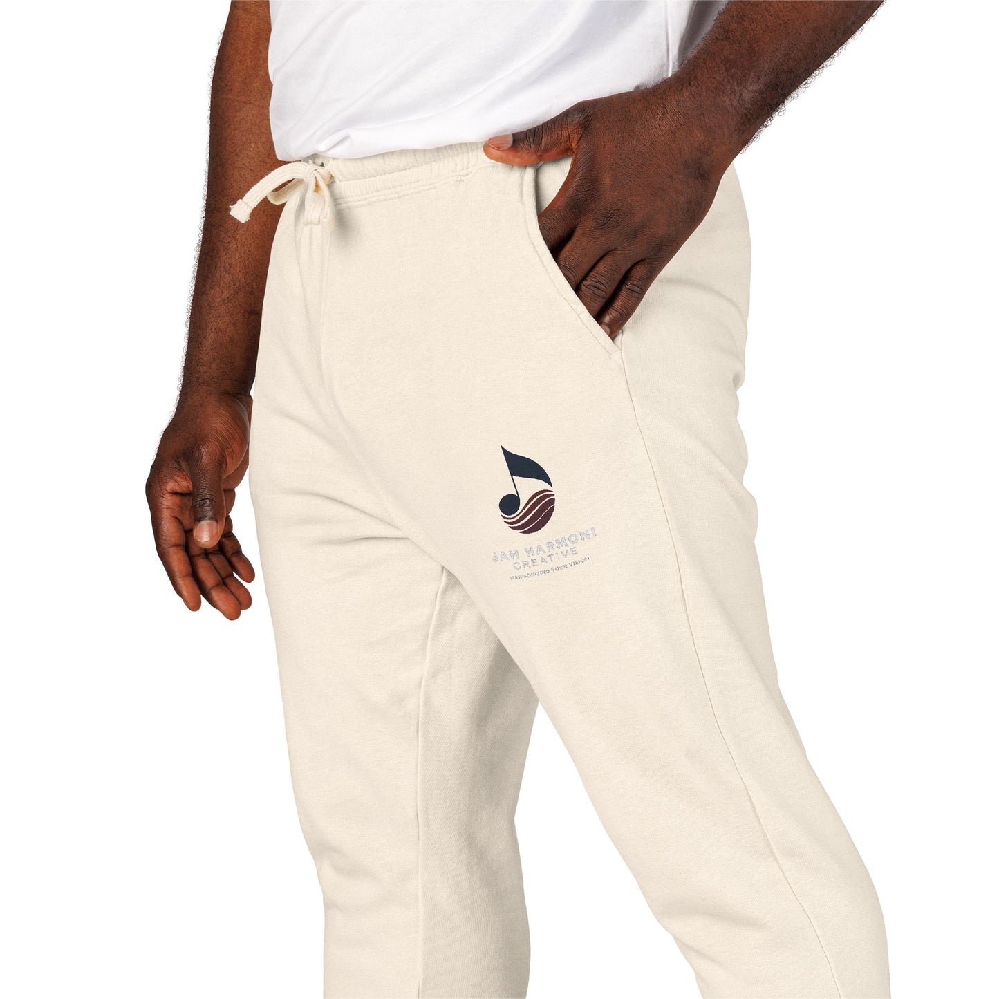 Garment-Dyed Fleece Sweatpants — Relaxed Unisex Joggers with Subtle Patch Logo