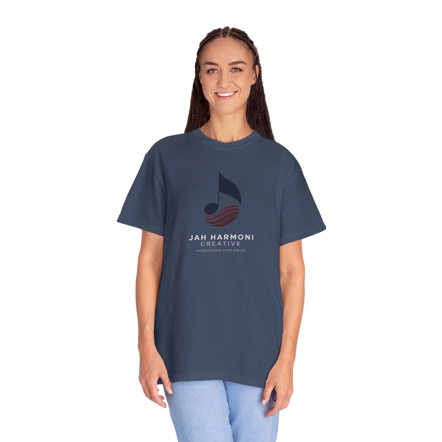 Music Logo T‑Shirt — “Jah Harmoni Creative” Branded Tee